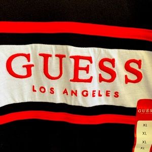 Free Shipping-Brand New Stitched Box Logo XL Guess T-shirt